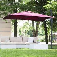Wyld and Coco Cantilever Garden Parasol Burgundy Canopy Black Steel 235 cm Crank in Red