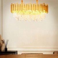 Wyld and Coco Gold Aluminium Chandelier with Glass Crystals