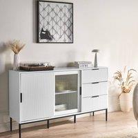 Wyld and Coco Living White MDF Sideboard - 2-Door Minimalist Storage