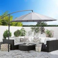 Wyld and Coco 235 cm Garden Parasol Grey - Crank Tilt Weather-Resistant