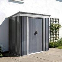 Wyld and Coco Garden Shed - Graphite Grey Galvanised Steel W174 x D110 x H174cm