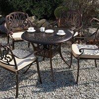 Wyld and Coco Brown 90 cm Round Vintage Aluminium Garden Table