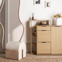 Wyld and Coco Wall-Mounted Shoe Storage Cabinet 3 Compartments with Drawer Brown