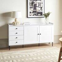 Wyld and Coco Sideboard White - 2 Door 4 Drawer Scandinavian Storage Cabinet