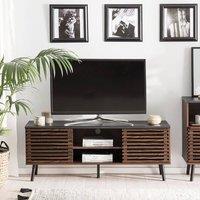 Wyld and Coco Retro TV Stand Dark Brown for Up to 63-Inch TV