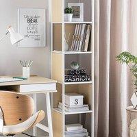 Wyld and Coco 5-Tier White and Light Brown Shelf 165 x 35 cm