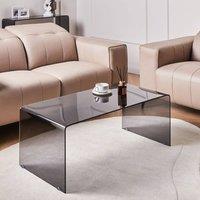 Wyld and Coco Glass Coffee Table Black Semi-Transparent 100 x 50 cm