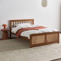 Wyld and Coco Pinecraft 4ft Small Double Bed Frame - Brown Painted Pine Minimalist