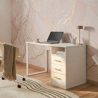 Wyld and Coco Home Desk White 120 x 60 cm - Minimalist Desk with Three Drawers