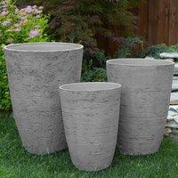 Wyld and Coco Grey Stone Tall Planter 51 x 51 x 71 cm - Weather-Resistant Fibre Clay