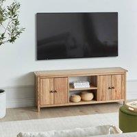 Wyld and Coco Sassafras Rustic TV Stand Natural Light Brown Fits Up to 58 Inch