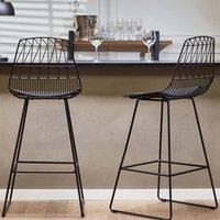 Wyld and Coco Counter-Height Bar Chairs Set of 2 - Black Faux Leather