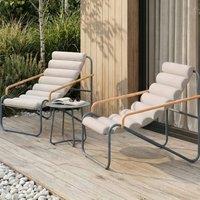 Wyld and Coco 2 Seater Lounge Set Dark Grey Powder Coat Steel 2 Sling Chairs