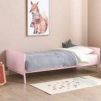 Wyld and Coco Pastel Pink Pine Single Bed 90 x 200 cm Slatted Base Scandinavian