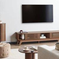 Wyld and Coco TV Stand Dark Brown 180 x 40 cm with Cable Management