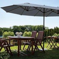 Wyld and Coco Garden Sun Parasol 247 cm Oval Dark Grey Powder Coat Aluminium Pole