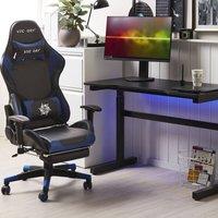 Wyld and Coco Adjustable Gaming Desk 120x60cm Black with RGB Lights | Size: 120x60 cm