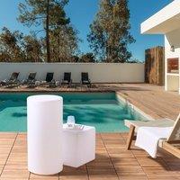 Wyld and Coco Outdoor LED Floor Lamp White IP54 with Remote