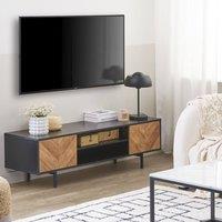Wyld and Coco 60-Inch Industrial TV Stand Light Brown and Black - 2 Doors
