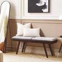 Wyld and Coco Hallway Bench Dark Brown Wood Rubberwood Legs Rectangular Retro