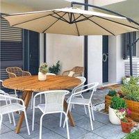 Wyld and Coco Garden Sun Parasol Beige 300 cm Aluminium Weather Resistant