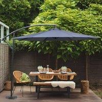 Wyld and Coco 300cm Garden Parasol Grey Weather Resistant Polyester Aluminium