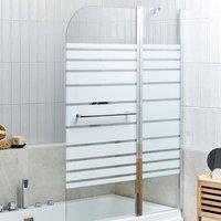 Wyld and Coco Silver Shower-Bath Screen 140 x 100 cm Adjustable in Clear