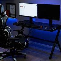 Wyld and Coco Gaming Desk 120x60 cm Black MDF Metal Legs RGB