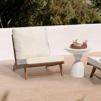Wyld and Coco Low Chair - Slipper Design with Off-White Removable Cushions in Brown