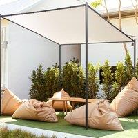 Wyld and Coco Pergola - Beige Polyester Canopy Powder-Coated Steel 282 x 294 cm