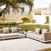 Wyld and Coco Outdoor 5 Seater Sofa Set Coffee Tables Beige Polyester Cushions