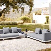 Wyld and Coco 5-Seater Outdoor Sofa Set with Coffee Tables Grey Fabric