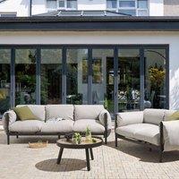 Wyld and Coco Five-Seater Garden Sofa Set - Grey Water-Repellent Cushions