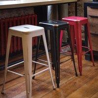 Wyld and Coco Urban Loft Stackable Bar Stools Set 2 Black Matte Gold Accents