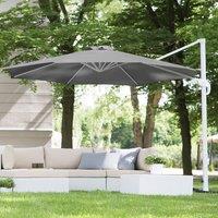 Wyld and Coco Cantilever Parasol 240 cm Dark Grey Canopy White Steel Pole