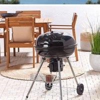 Wyld and Coco Charcoal BBQ Grill Black Steel with Lid and Wheels