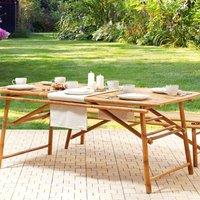 Wyld and Coco Bamboo Garden Table 180cm Light Brown
