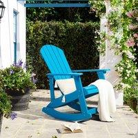 Wyld and Coco Everwood Blue Faux-Wood Garden Rocking Chair - Coastal Outdoor