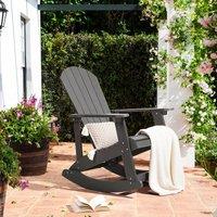 Wyld and Coco Everwood Garden Rocking Chair Dark Grey - Plastic Wood Slatted