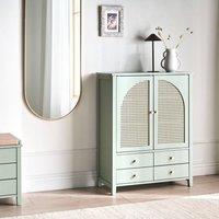 Wyld and Coco Boho Shoe Storage Cabinet Mint Green - 4 Drawers 3 Shelves