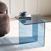 Wyld and Coco Blue Tempered Glass Side Table 46 x 50 cm