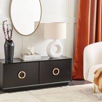 Wyld and Coco 4-Door Sideboard Black MDF with Gold Handles