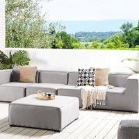 Wyld and Coco Veranda 4-Seater Modular Garden Sofa with Ottoman Light Grey
