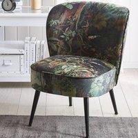 Wyld and Coco Jungle Print Armless Chair - Dark Green Woven Fabric