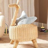 Wyld and Coco Wicker Giraffe Basket Natural Rattan Toy Hamper