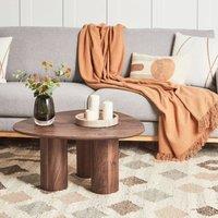 Wyld and Coco Dark Engineered Wood Coffee Table 75 x 75 cm Retro Triangle in Brown