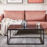 Wyld and Coco Era Black Marble Effect Coffee Table - Industrial Glam 100 x 60 cm