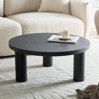 Wyld and Coco Black Round Coffee Table 80 cm