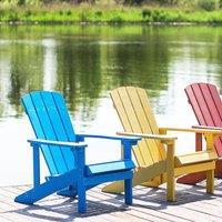 Wyld and Coco Blue Weatherproof Outdoor Lounger - Modern Plastic-Wood Chair