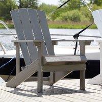 Wyld and Coco Garden Chair - Light Grey Faux Wood Weather-Resistant Outdoor Seating